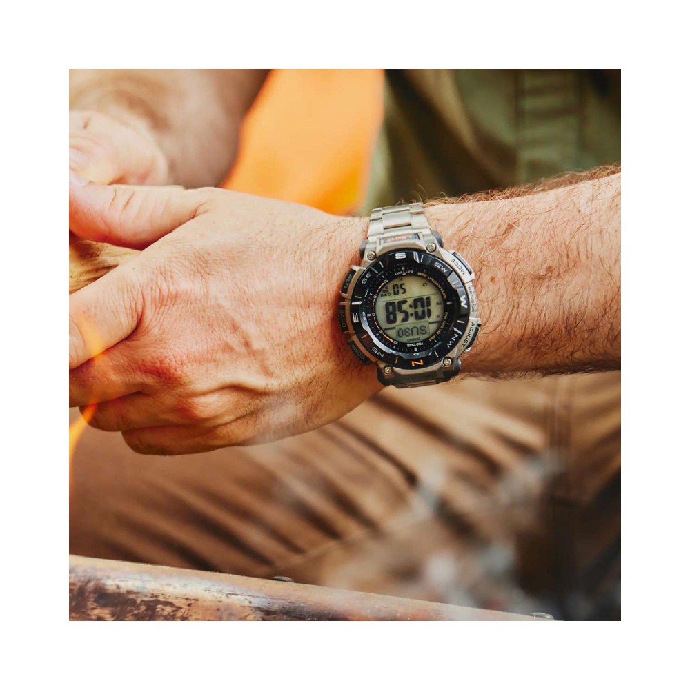 CASIO Protrek Tough Solar Chronograph Ρολόι Γκρι Ανοξείδωτο Ατσάλι μπρασελέ PRG-340T-7ER