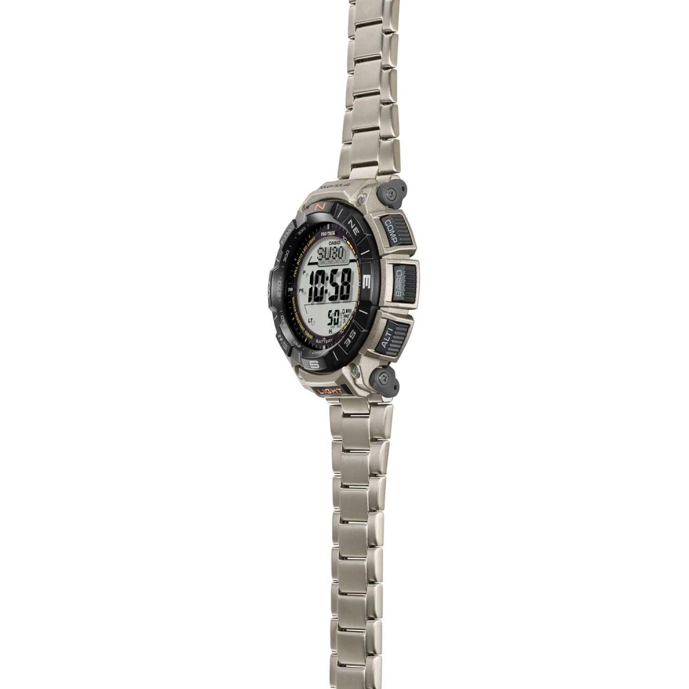CASIO Protrek Tough Solar Chronograph Ρολόι Γκρι Ανοξείδωτο Ατσάλι μπρασελέ PRG-340T-7ER