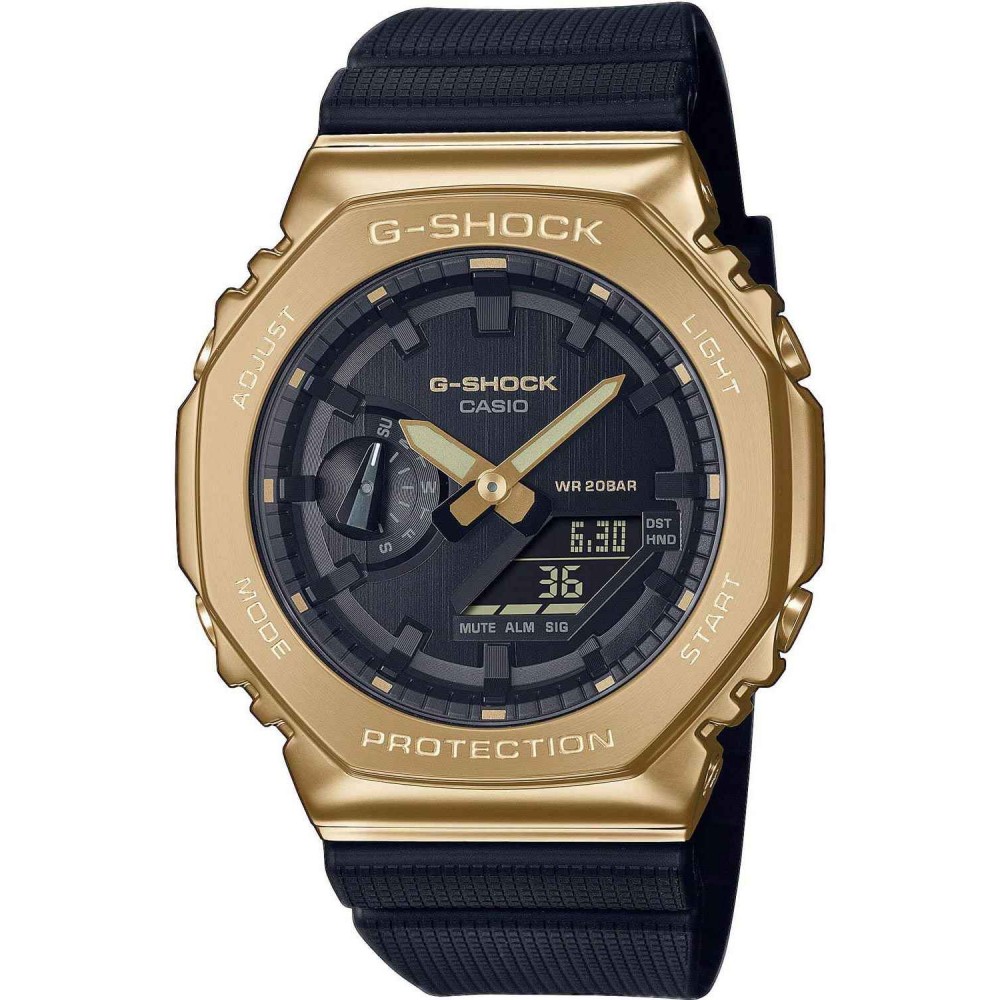 CASIO G-SHOCK Χρονογράφος Ρολόι Μαύρο Καουτσούκ Λουράκι GM-2100G-1A9ER