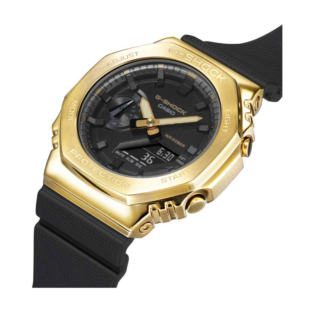 CASIO G-SHOCK Χρονογράφος Ρολόι Μαύρο Καουτσούκ Λουράκι GM-2100G-1A9ER