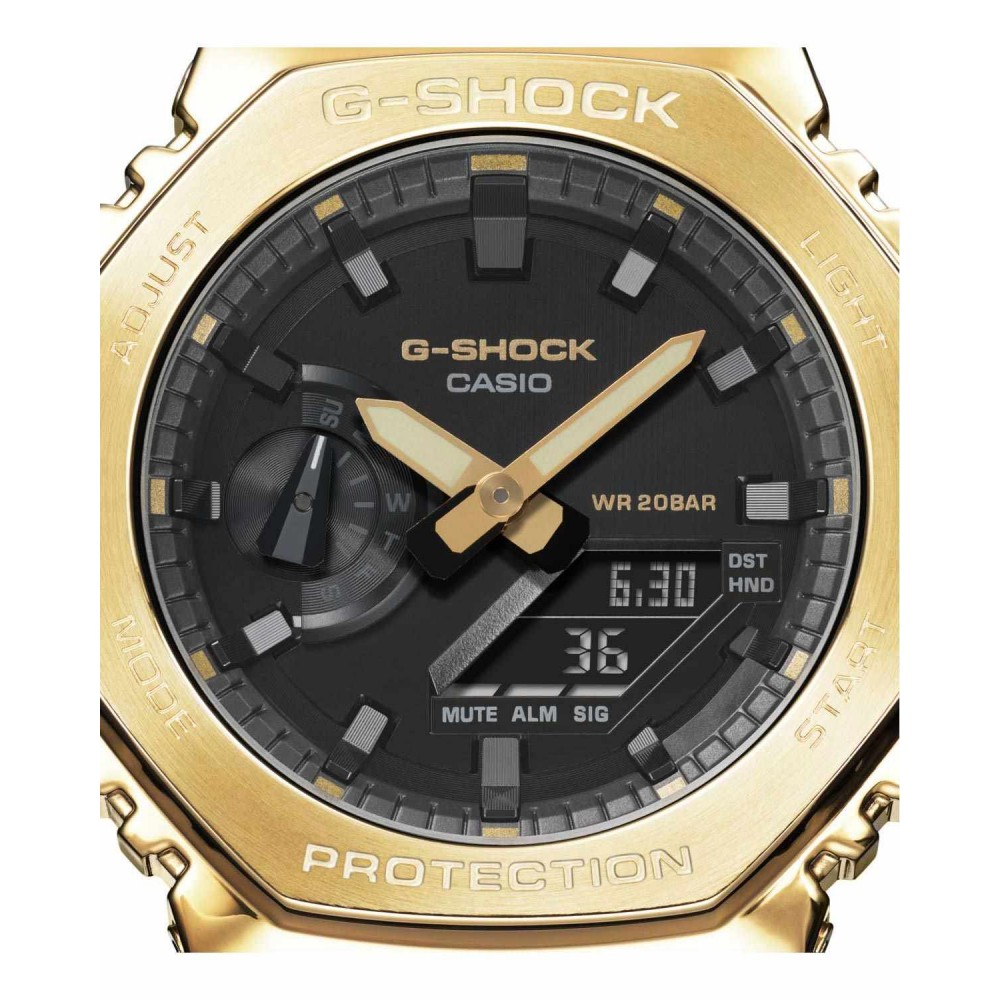 CASIO G-SHOCK Χρονογράφος Ρολόι Μαύρο Καουτσούκ Λουράκι GM-2100G-1A9ER