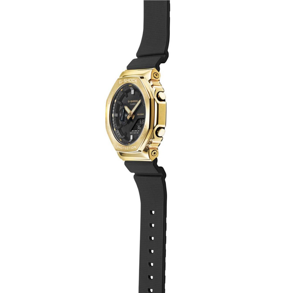 CASIO G-SHOCK Χρονογράφος Ρολόι Μαύρο Καουτσούκ Λουράκι GM-2100G-1A9ER