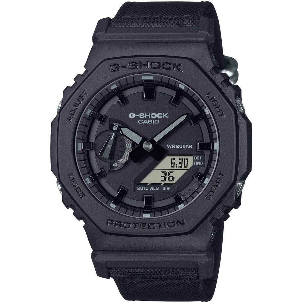 CASIO G-SHOCK Χρονογράφος Ρολόι Μαύρο Υφασμάτινο λουράκι GA-2100BCE-1AER