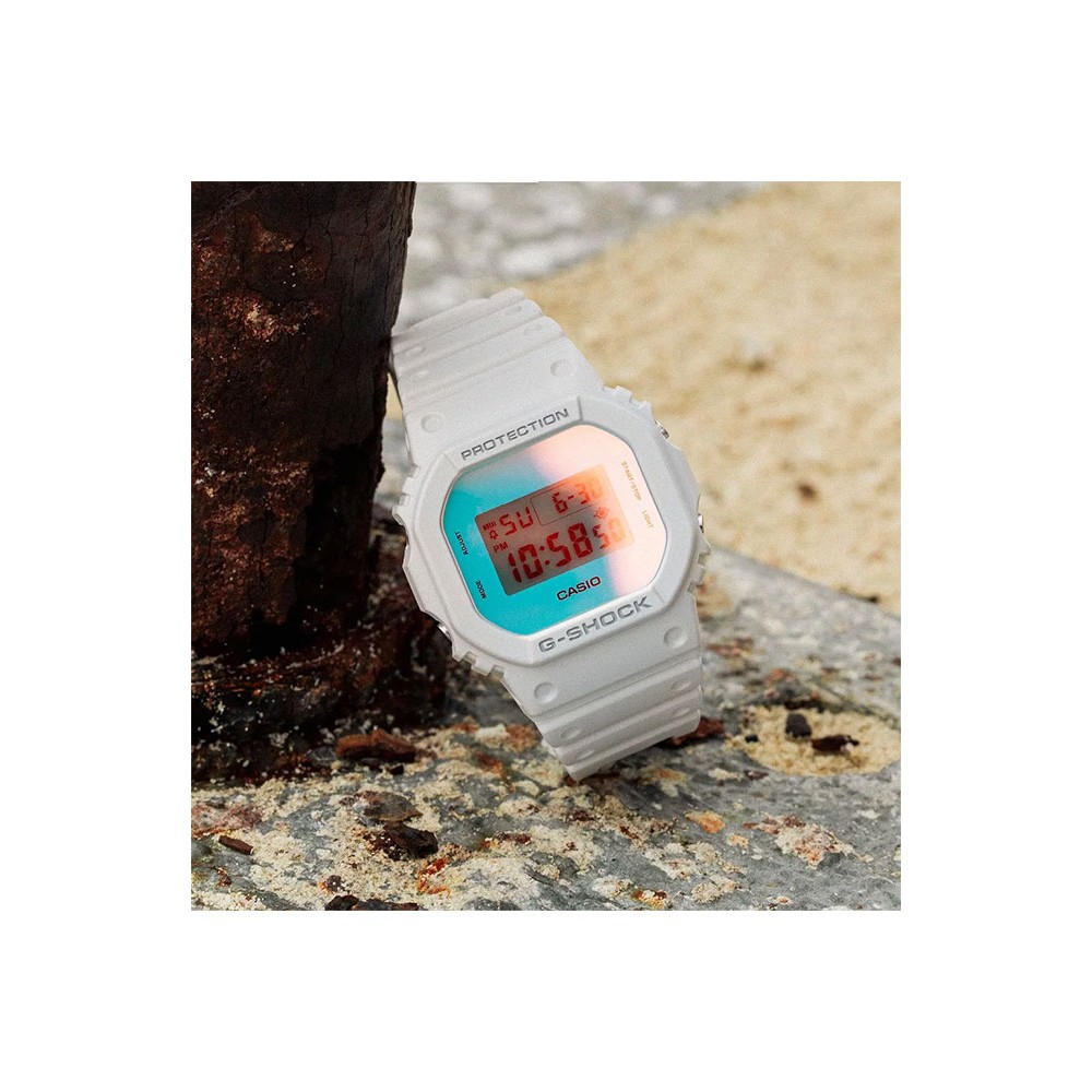 CASIO G-SHOCK Χρονογράφος Ρολόι Λευκό Καουτσούκ Λουράκι DW-5600TL-7ER