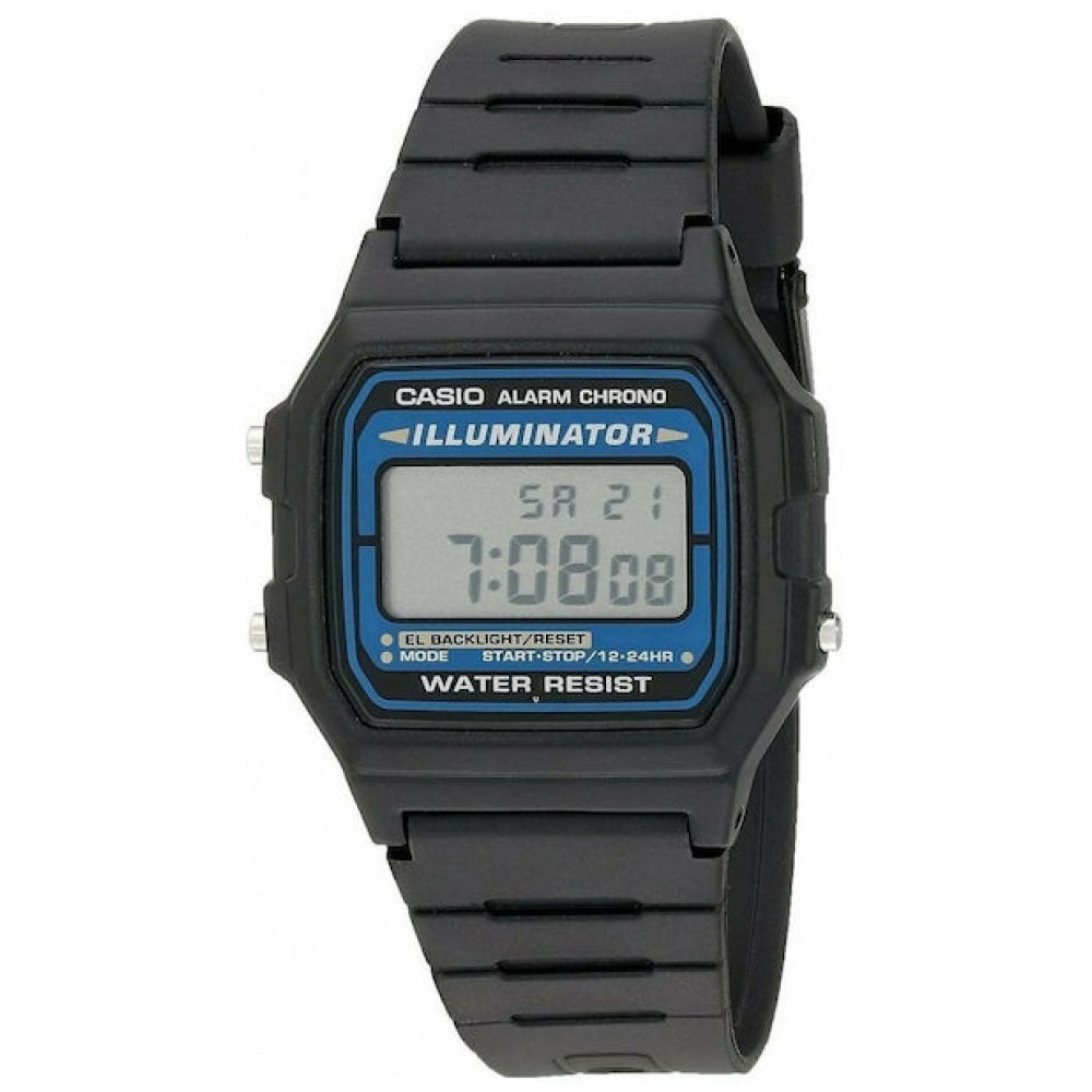CASIO Collection Ρολόι Ανδρικό Μαύρο Καουτσούκ λουράκι F-105W-1A