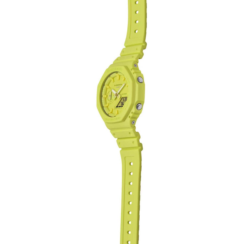 CASIO G-SHOCK Χρονογράφος Ρολόι Κίτρινο Λουράκι Βιολογικής προέλευσης GA-2100-9A9ER