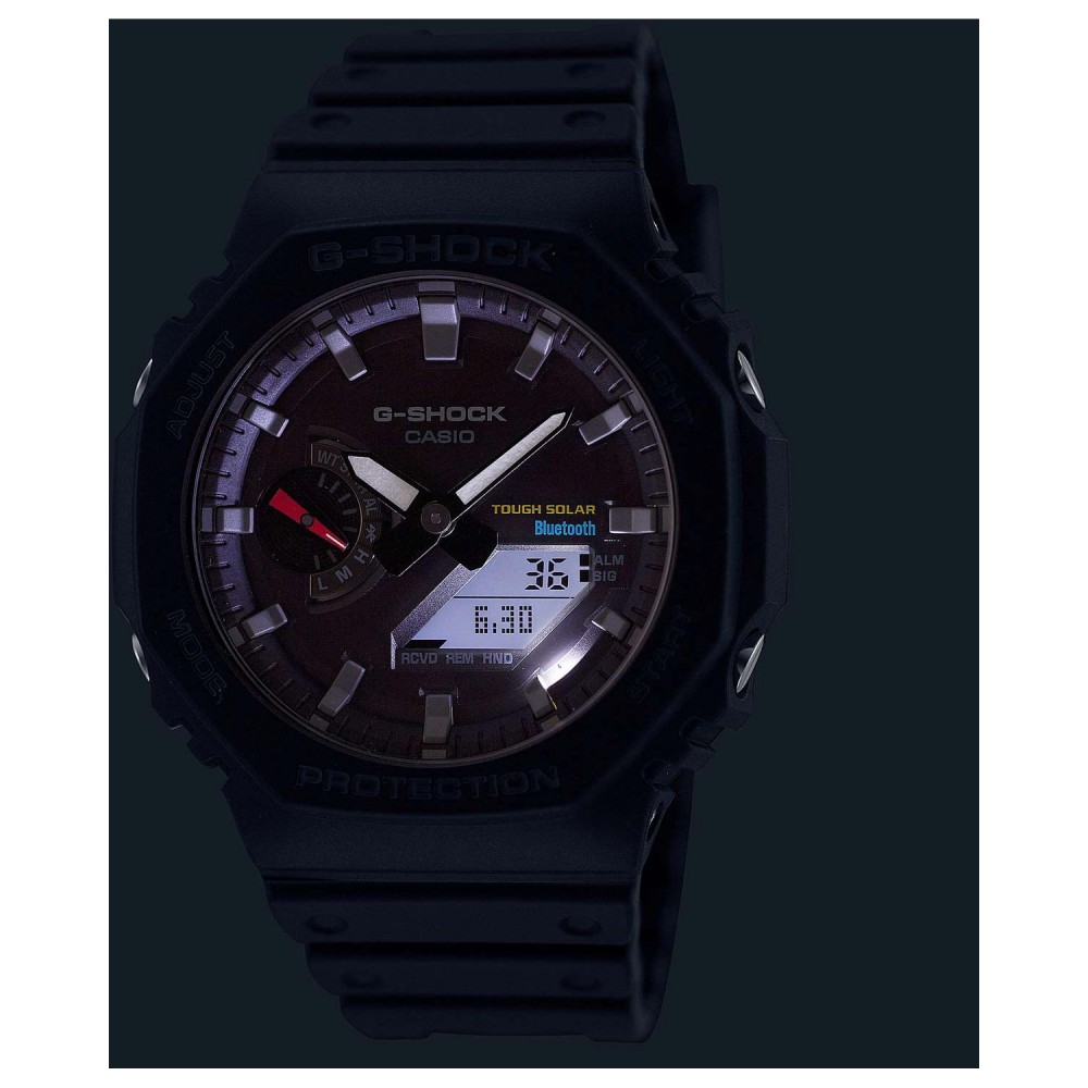CASIO G-SHOCK Solar Smartwatch Χρονογράφος Ρολόι Μαύρο Καουτσούκ Λουράκι GA-B2100-1AER