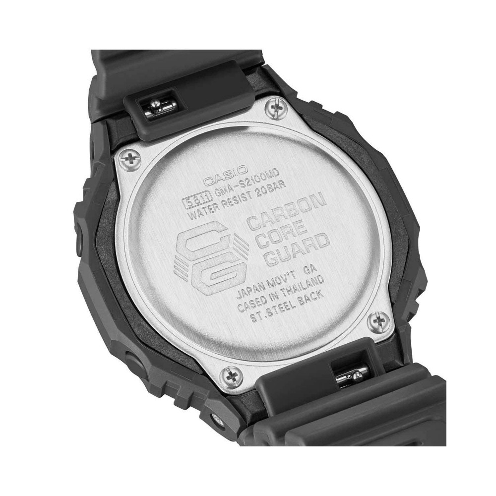 CASIO G-Shock Dual Time Chronograph Ρολόι Γυναικείο Μαύρο Λουράκι Ρητίνης GMA-S2100MD-1AER