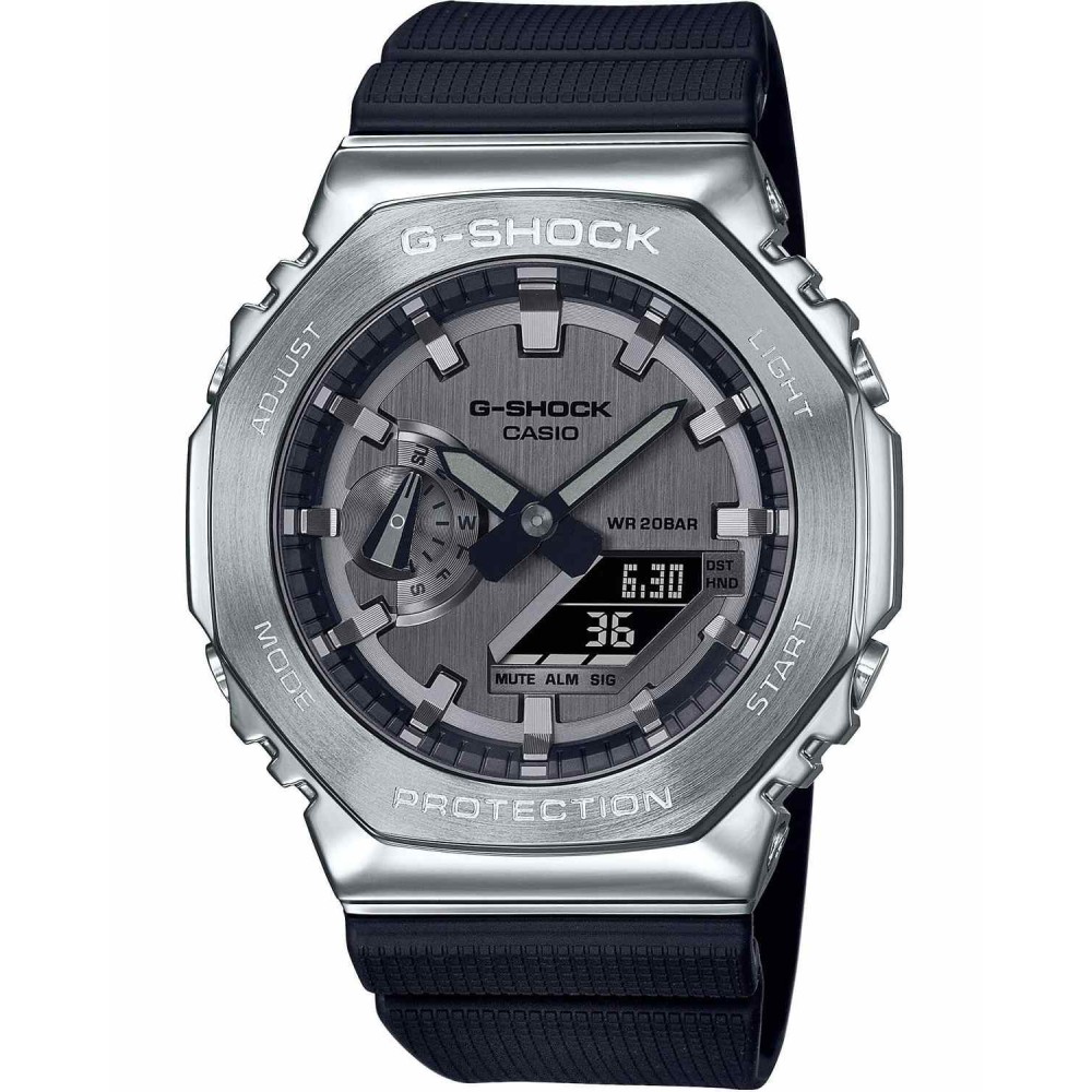 CASIO G-SHOCK  Χρονογράφος Ρολόι Μαύρο Καουτσούκ Λουράκι GM-2100-1AER