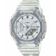 CASIO G-SHOCK Χρονογράφος Ρολόι Γκρι Διάφανο Καουτσούκ Λουράκι GMA-S2100SK-7AER