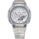 CASIO G-SHOCK Χρονογράφος Ρολόι Γκρι Διάφανο Καουτσούκ Λουράκι GMA-S2100SK-7AER