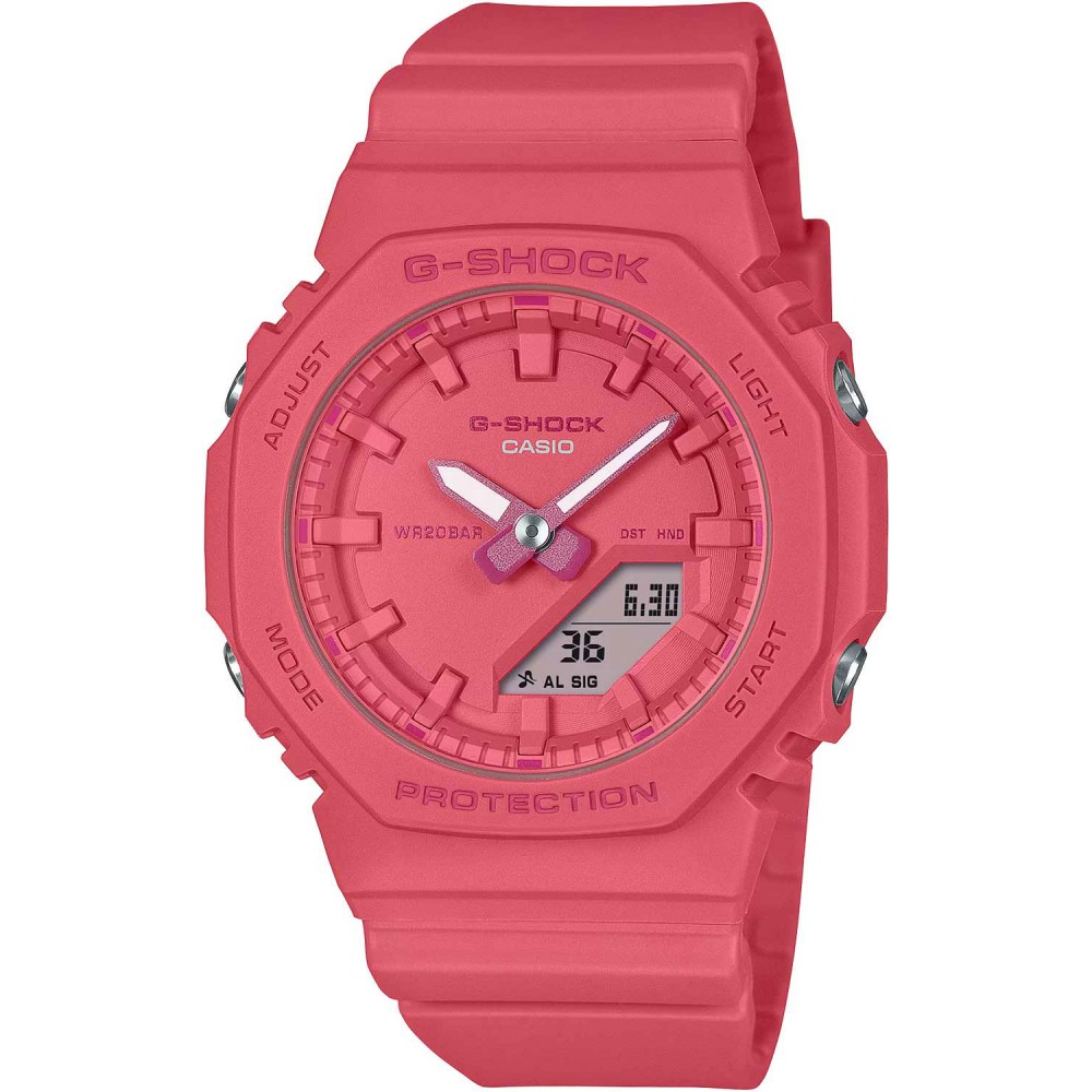 CASIO G-SHOCK Χρονογράφος Ρολόι Κόκκινο Λουράκι Βιολογικής προέλευσης GMA-P2100-4AER