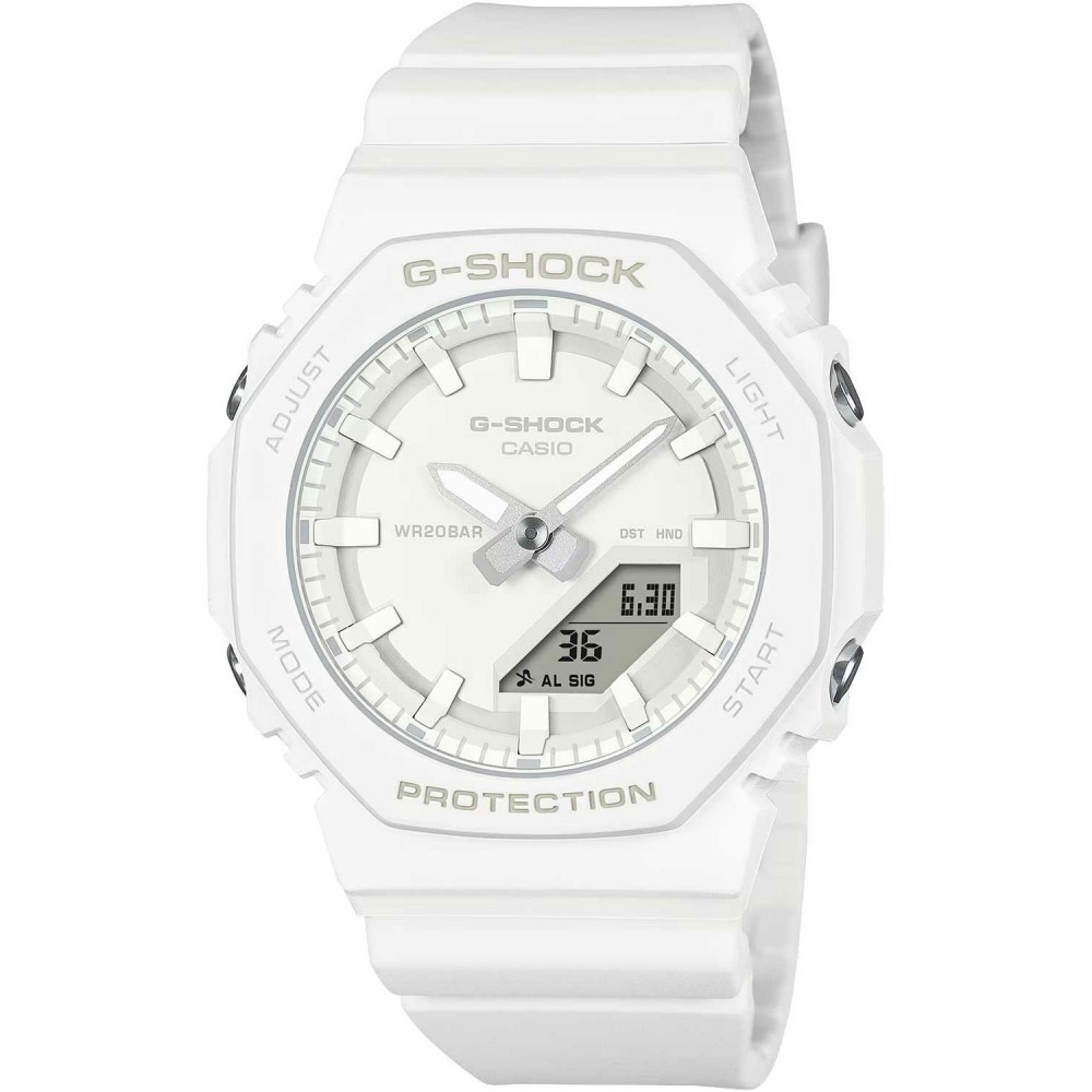 CASIO G-SHOCK Χρονογράφος Ρολόι Λευκό Λουράκι Βιολογικής προέλευσης GMA-P2100-7AER