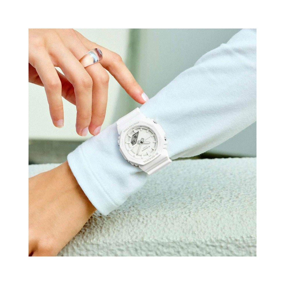 CASIO G-SHOCK Χρονογράφος Ρολόι Λευκό Λουράκι Βιολογικής προέλευσης GMA-P2100-7AER