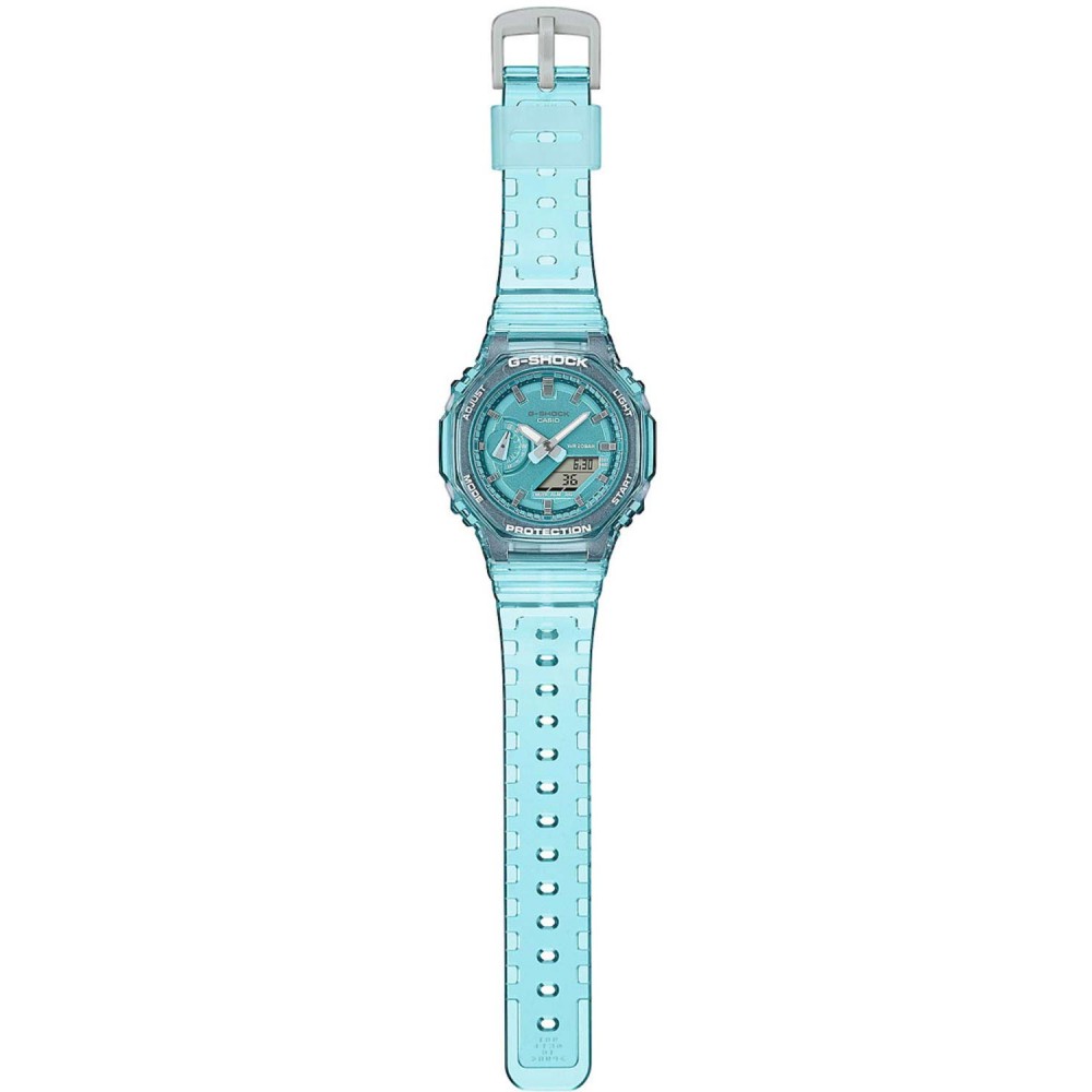 CASIO G-SHOCK Χρονογράφος Ρολόι Μπλε Διάφανο Καουτσούκ Λουράκι GMA-S2100SK-2AER