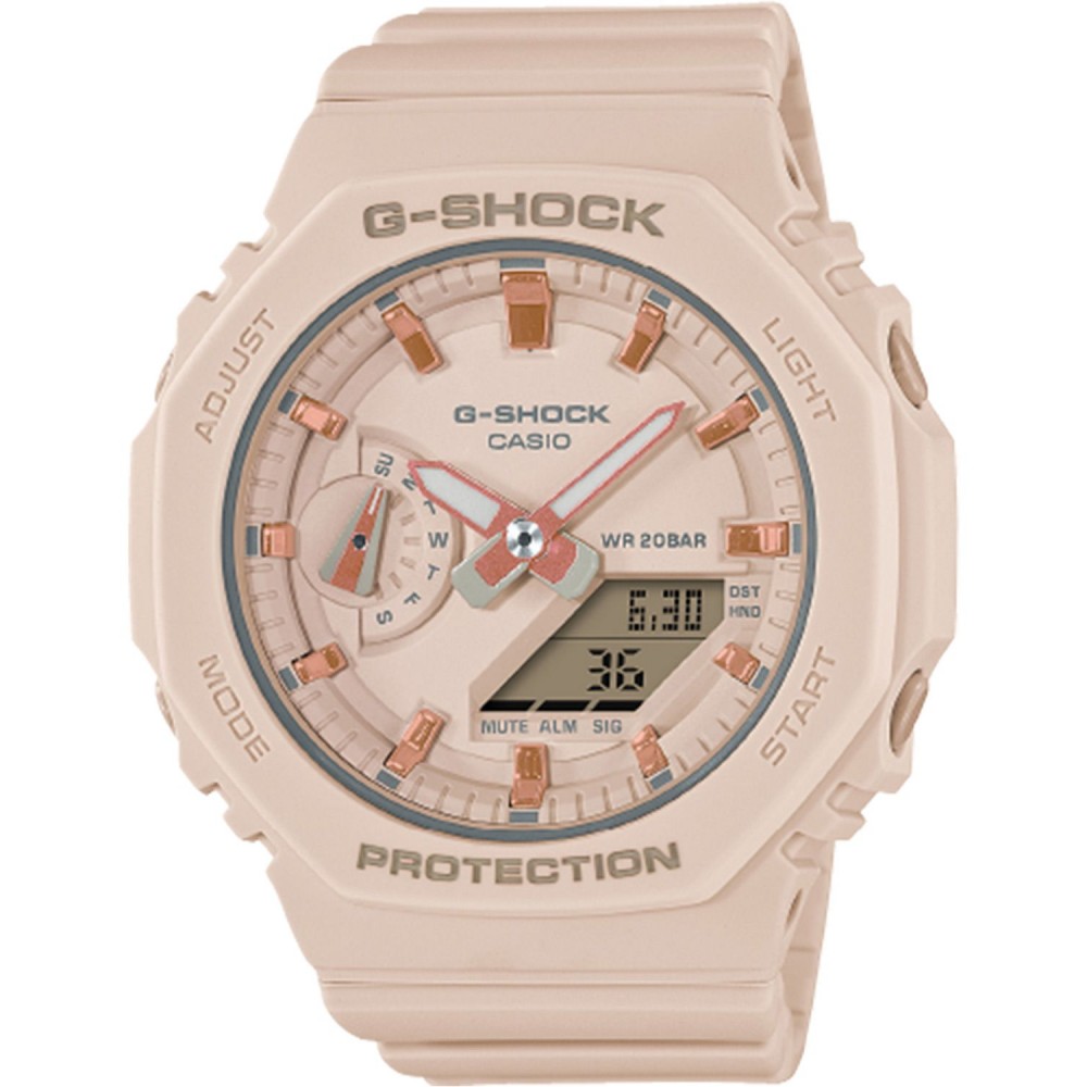 CASIO G-SHOCK Χρονογράφος Ρολόι Μπεζ Καουτσούκ Λουράκι GMA-S2100-4AER