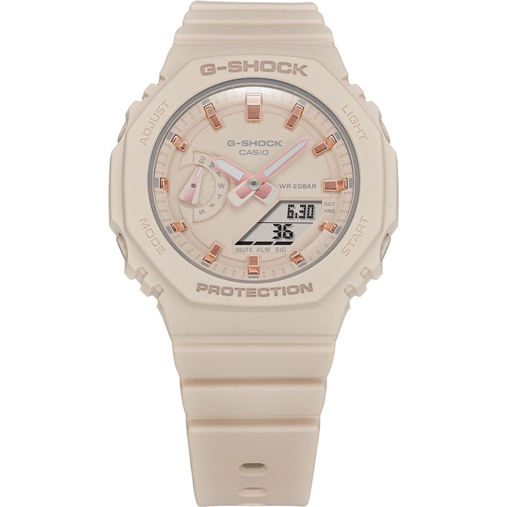 CASIO G-SHOCK Χρονογράφος Ρολόι Μπεζ Καουτσούκ Λουράκι GMA-S2100-4AER