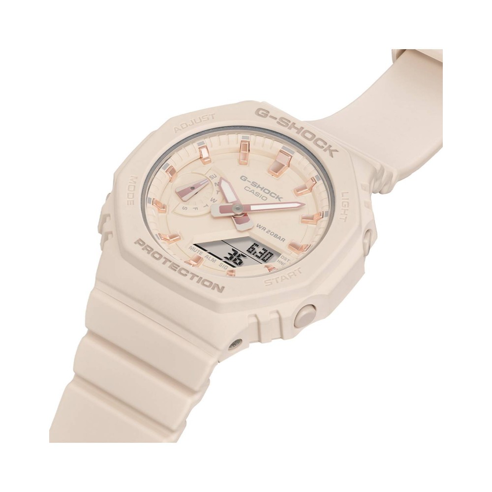 CASIO G-SHOCK Χρονογράφος Ρολόι Μπεζ Καουτσούκ Λουράκι GMA-S2100-4AER