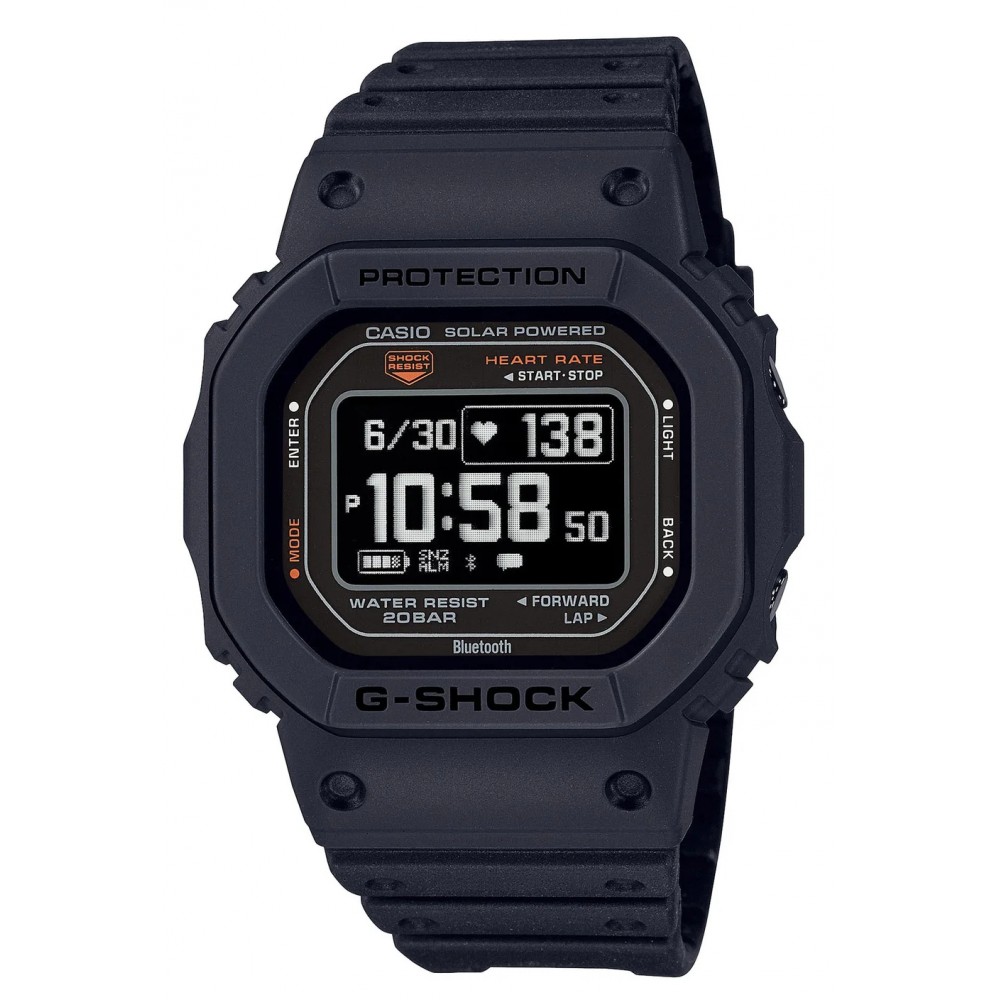 CASIO G-SHOCK Bluetooth Χρονογράφος Ρολόι Μαύρο Καουτσούκ Λουράκι DW-H5600-1ER