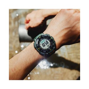 CASIO Protrek Tough Solar Chronograph Ρολόι Πράσινο Καουτσούκ Λουράκι PRG-340-3ER