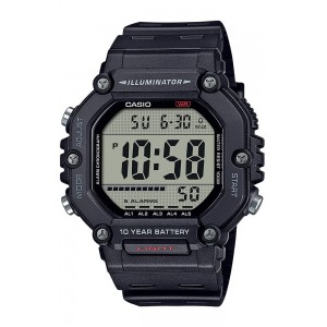 CASIO Standard Digital Ρολόι Ανδρικό Μαύρο Καουτσούκ λουράκι AE-1600H-1AVEF