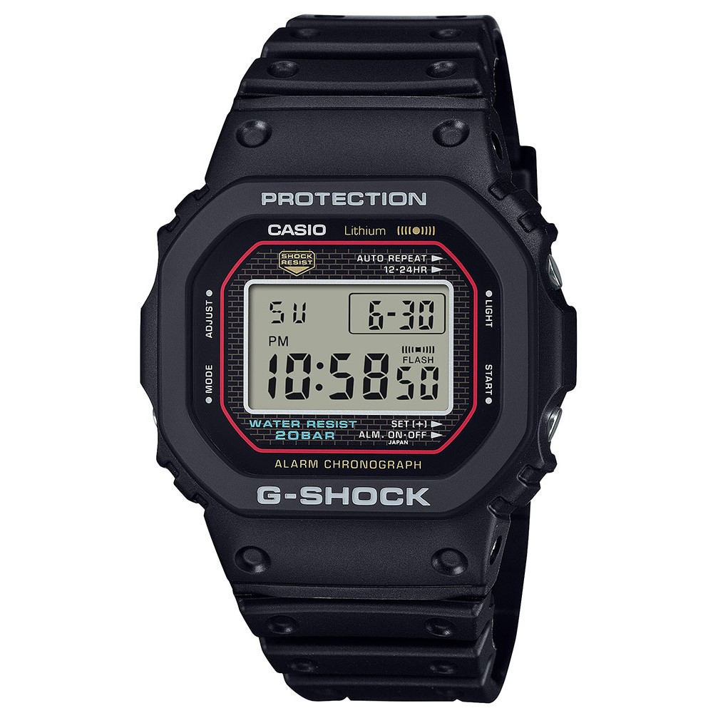 CASIO G-SHOCK Χρονογράφος Ρολόι Μαύρο Καουτσούκ Λουράκι DW-5000R-1AER CASIO G-SHOCK Χρονογράφος Ρολόι Μαύρο Καουτσούκ Λουράκι DW-5000R-1AER