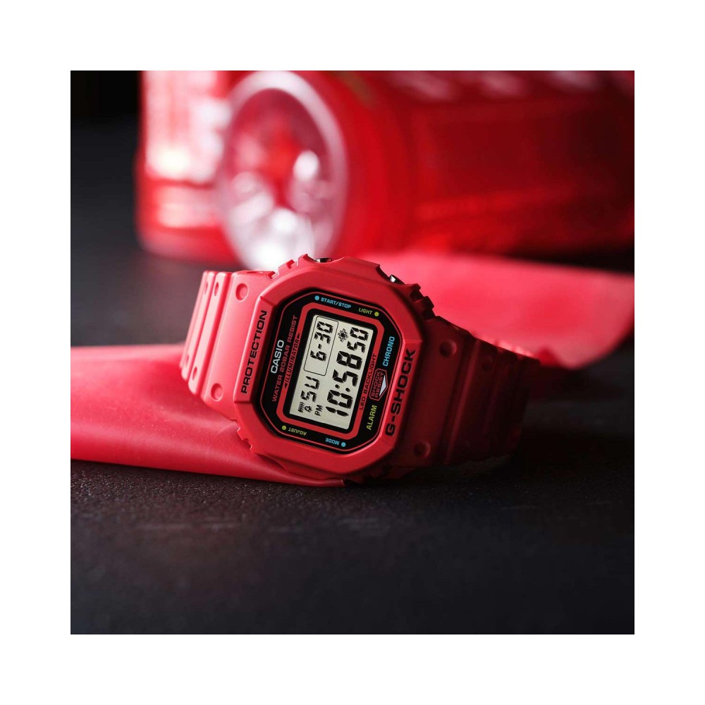 CASIO G-SHOCK Χρονογράφος Ρολόι Κόκκινο Λουράκι Βιολογικής προέλευσης DW-5600EP-4ER
