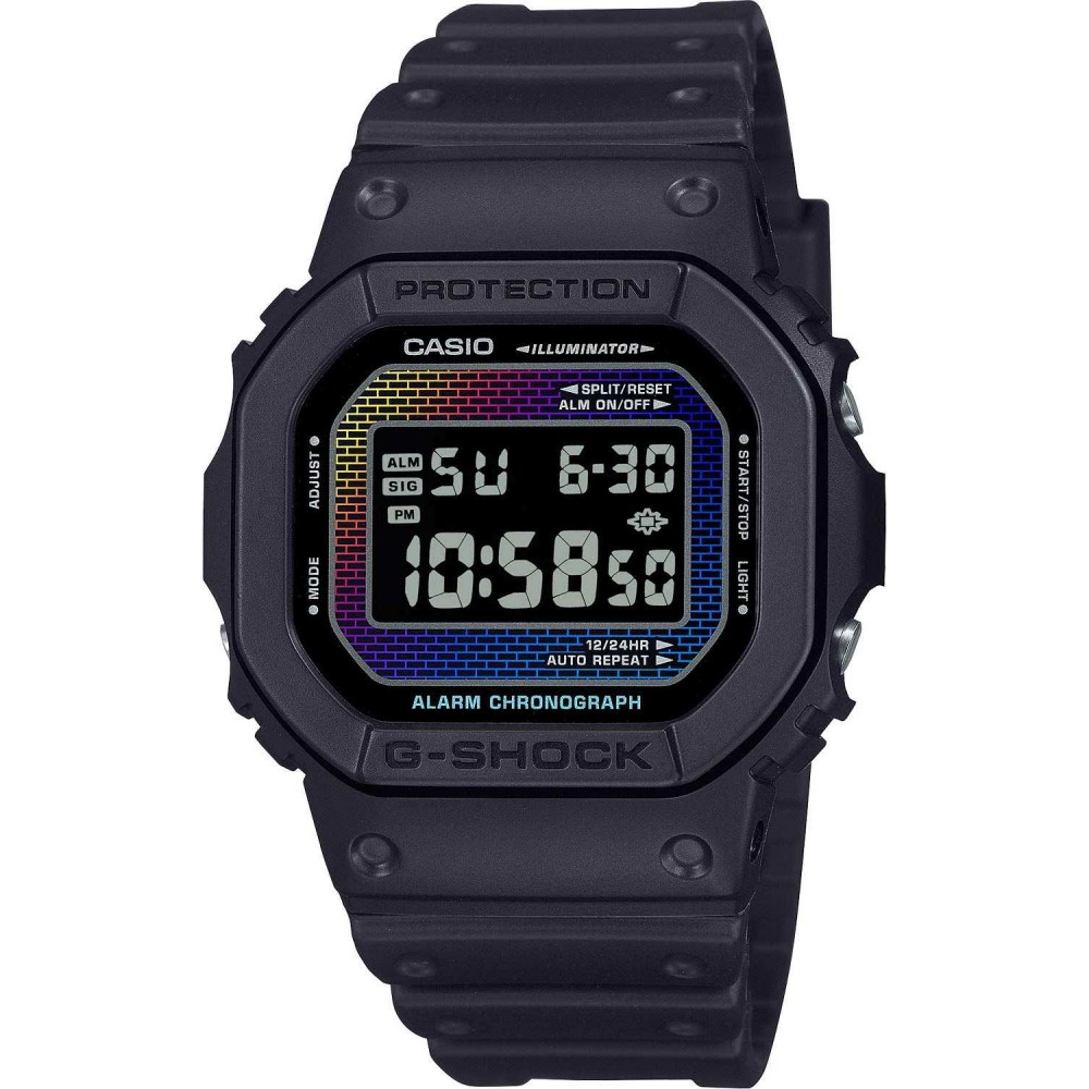 CASIO G-SHOCK Χρονογράφος Ρολόι Μάυρο Λουράκι Βιολογικής προέλευσης DW-5600RW-1ER