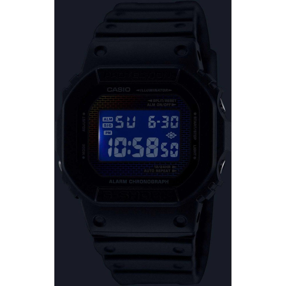 CASIO G-SHOCK Χρονογράφος Ρολόι Μάυρο Λουράκι Βιολογικής προέλευσης DW-5600RW-1ER