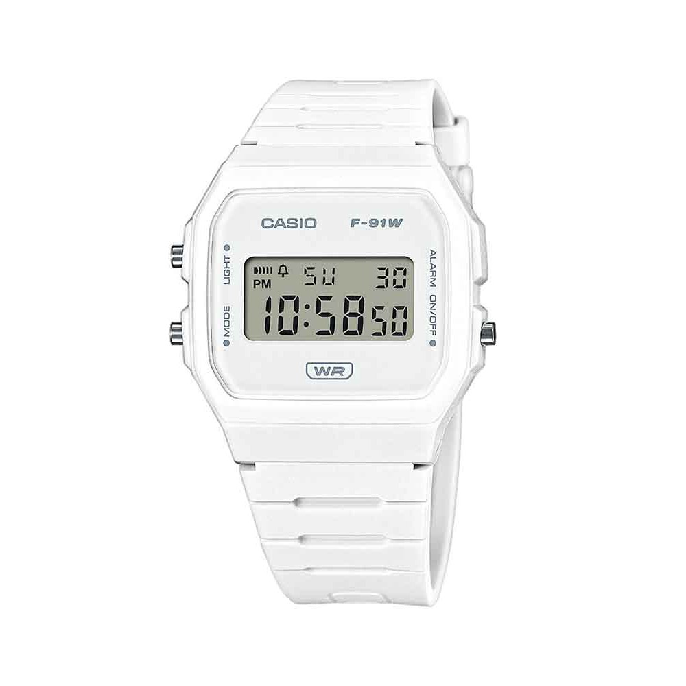 CASIO Collection Ρολόι Ανδρικό Λευκό βιολογικό λουράκι F-91WB-7AEF