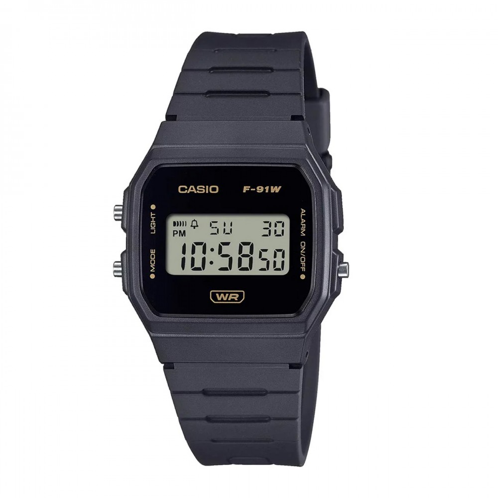 CASIO Collection Ρολόι Ανδρικό Μαύρο βιολογικό λουράκι F-91WB-8AEF