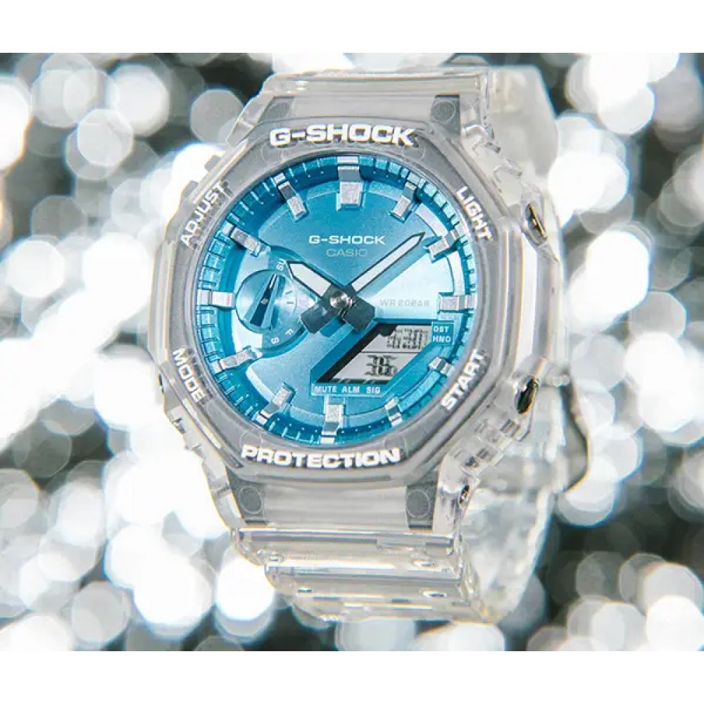 CASIO G-SHOCK Χρονογράφος Ρολόι Διάφανο Καουτσούκ Λουράκι GA-2100BM-7A2ER CASIO G-SHOCK Χρονογράφος Ρολόι Διάφανο Καουτσούκ Λουράκι GA-2100BM-7A2ER