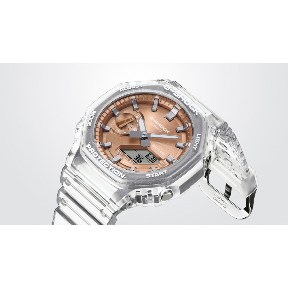 CASIO G-SHOCK Χρονογράφος Ρολόι Διάφανο Καουτσούκ Λουράκι GA-2100BM-7A5ER