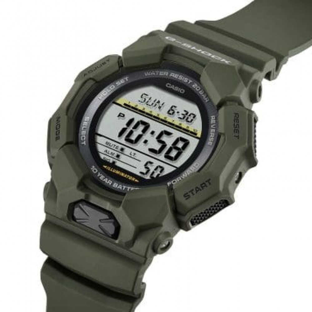 CASIO G-SHOCK Digital Ρολόι Χακί Καουτσούκ Λουράκι GD-010-3ER CASIO G-SHOCK Digital Ρολόι Χακί Καουτσούκ Λουράκι GD-010-3ER