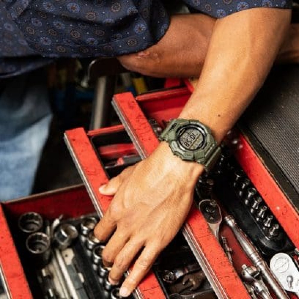 CASIO G-SHOCK Digital Ρολόι Χακί Καουτσούκ Λουράκι GD-010-3ER CASIO G-SHOCK Digital Ρολόι Χακί Καουτσούκ Λουράκι GD-010-3ER