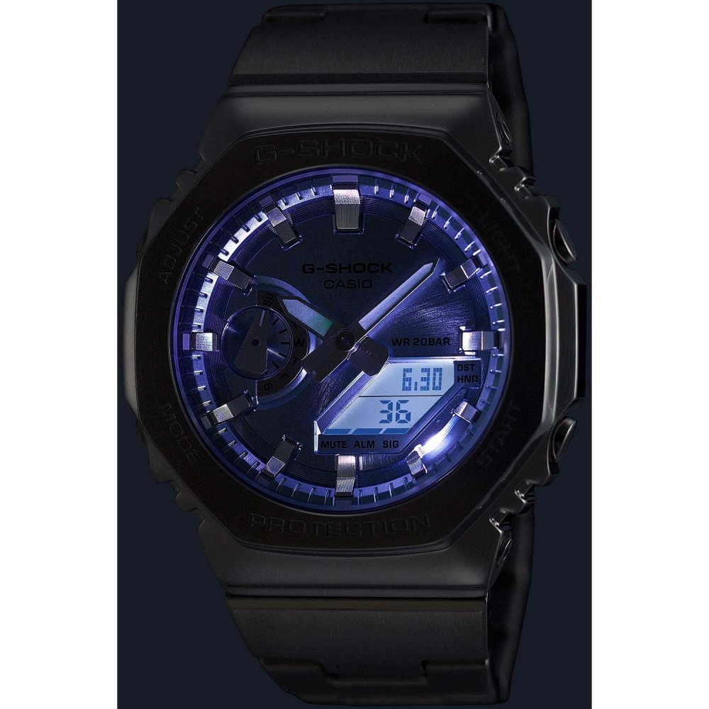 CASIO G-SHOCK Dual Time Χρονογράφος Ρολόι Ασημί Ανοξείδωτο Ατσάλι μπρασελέ GM-2110D-2AER