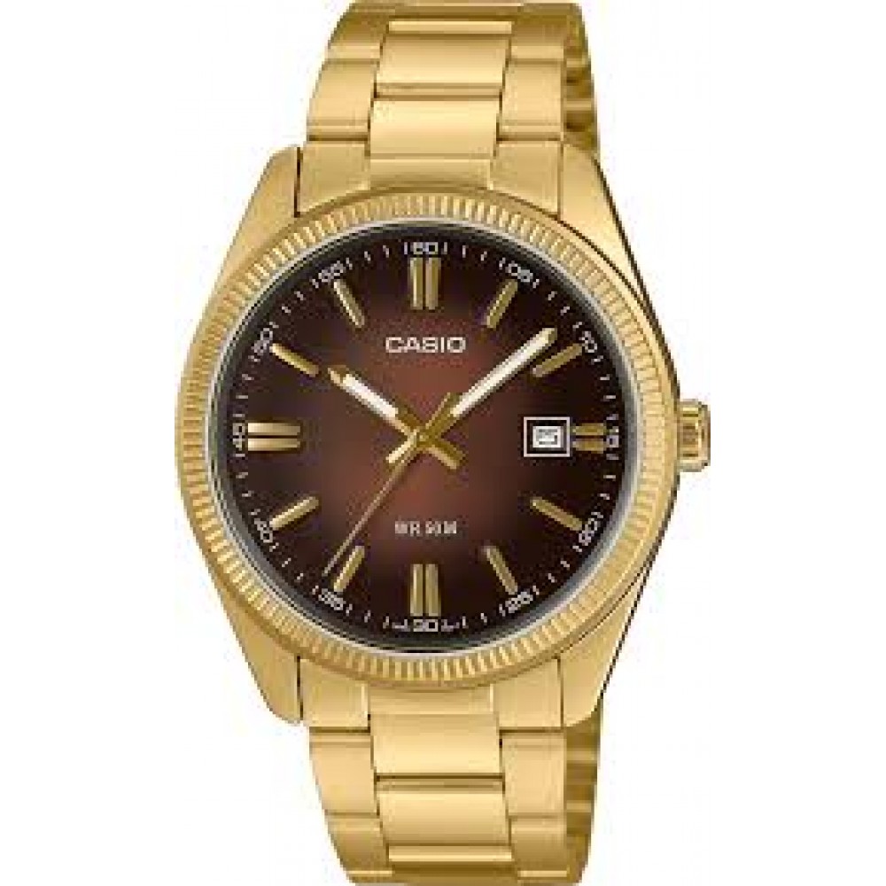 CASIO Collection Ανδρικό Ρολόι Χρυσό ανοξείδωτο ατσάλι μπρασελέ MTP-1302PGC-5AVEF