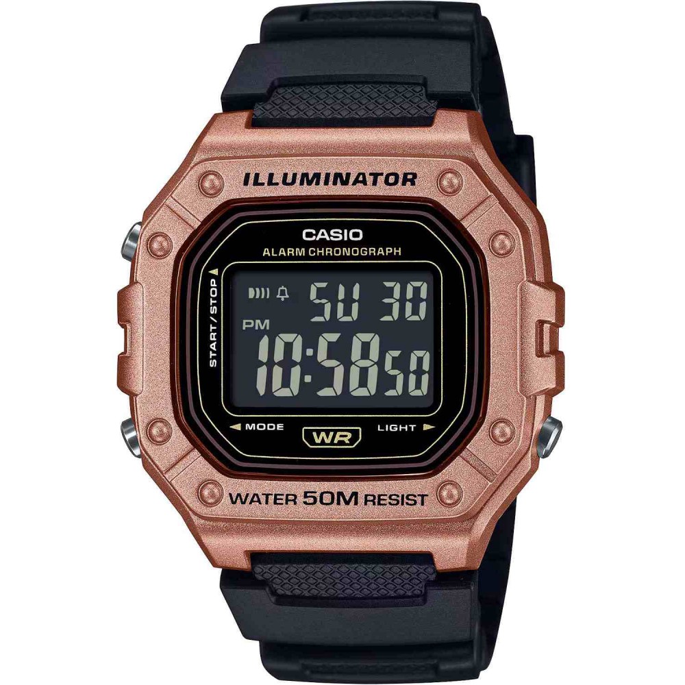 CASIO Collection Ρολόι Mαύρο Kαουτσούκ λουράκι W-218HM-5BVEF CASIO Collection Ρολόι Mαύρο Kαουτσούκ λουράκι W-218HM-5BVEF