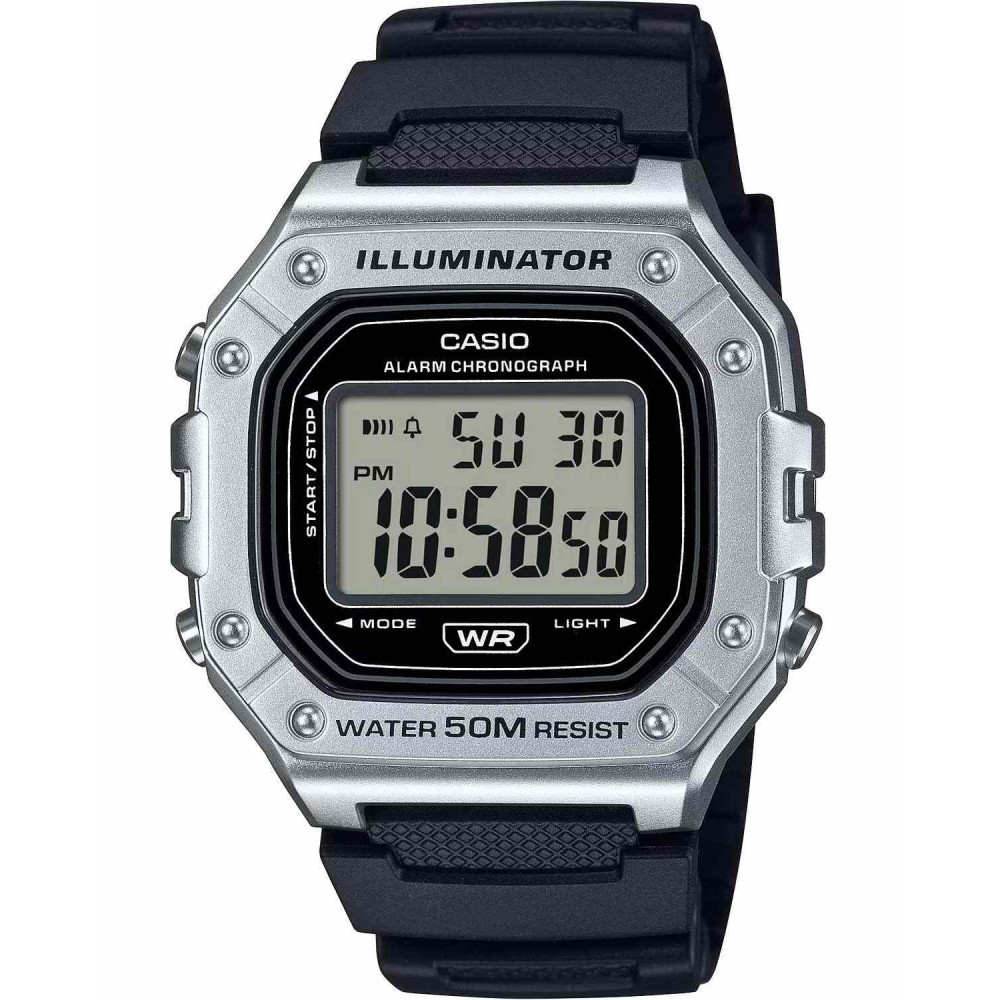 CASIO Collection Ρολόι Mαύρο Kαουτσούκ λουράκι W-218HM-7AVEF