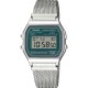CASIO Vintage Ρολόι Χρονογράφος Ασημί Ανοξείδωτο ατσάλι μπρασελέ A-158WEM-3EF