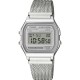 CASIO Vintage Ρολόι Χρονογράφος Ασημί Ανοξείδωτο ατσάλι μπρασελέ A-158WEM-7EF