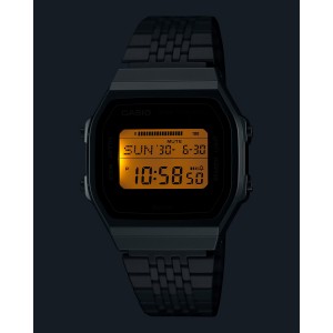 CASIO Vintage Step Tracker Ρολόι Χρονογράφος Ασημί Ανοξείδωτο ατσάλι μπρασελέ ABL-100WE-7AEF