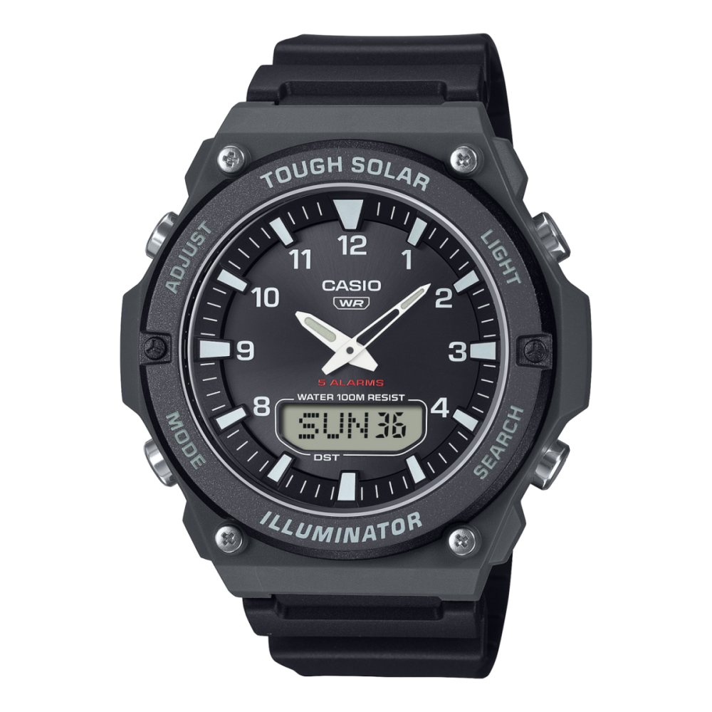 CASIO Stadard Ρολόι Ανδρικό Μαύρο Kαουτσούκ λουράκι AQ-S820W-1AVEF