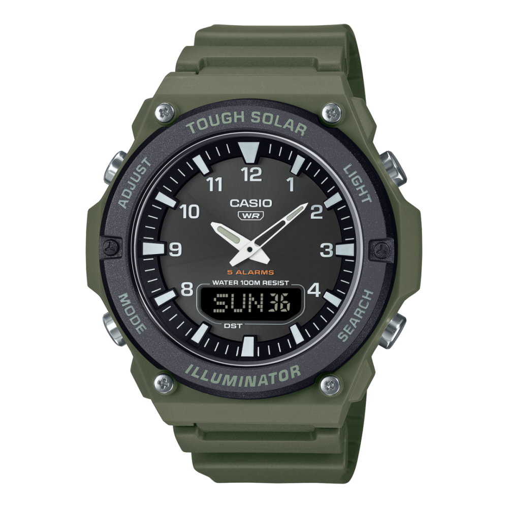 CASIO Stadard Solar Ρολόι Ανδρικό Πράσινο Kαουτσούκ λουράκι AQ-S820W-3BVEF