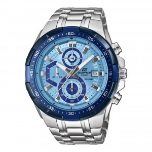 CASIO Edifice Ανδρικός Χρονογράφος Ασημί Ανοξείδωτο Ατσάλι Μπρασελέ EFR-539DE-2AVUEF