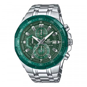 CASIO Edifice Ανδρικός Χρονογράφος Ασημί Ανοξείδωτο Ατσάλι Μπρασελέ EFR-539DE-3AVUEF