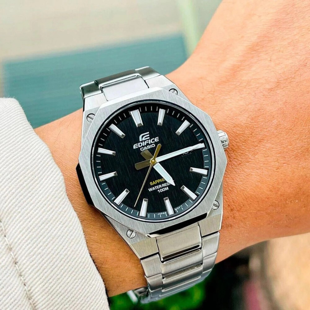 CASIO Edifice Ανδρικός Ασημί Ανοξείδωτο Ατσάλι Μπρασελέ EFR-S108D-1AVUEF