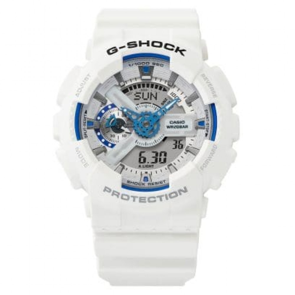 CASIO G-SHOCK Χρονογράφος Ρολόι Λευκό Καουτσούκ Λουράκι GA-110HDS-7AER