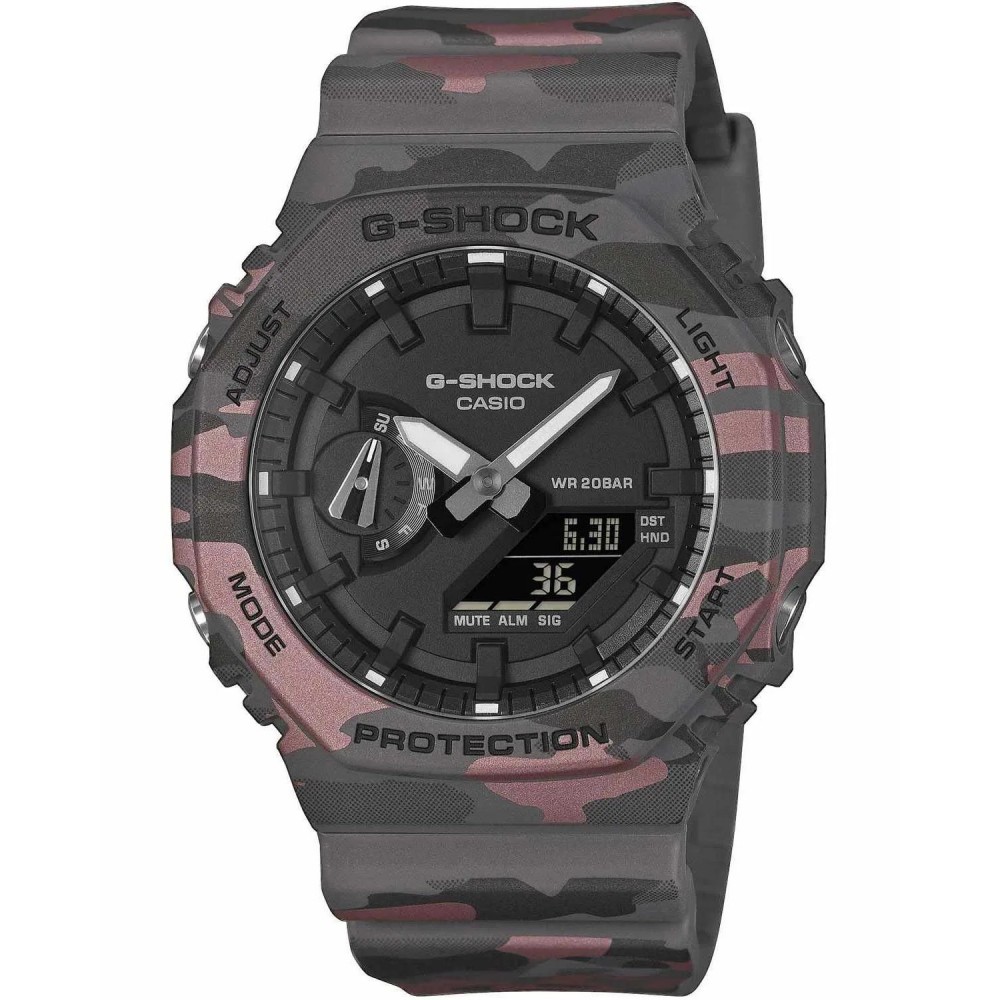 CASIO G-SHOCK Χρονογράφος Ρολόι Παραλλαγής Καουτσούκ Λουράκι GA-2100CM-8AER