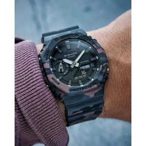 CASIO G-SHOCK Χρονογράφος Ρολόι Παραλλαγής Καουτσούκ Λουράκι GA-2100CM-8AER